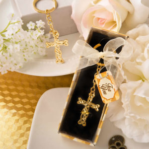 Gold Metal Cross With Intricate Intertwined Design