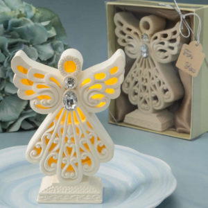 Glowing Ivory Color Angel Statue With Led Light