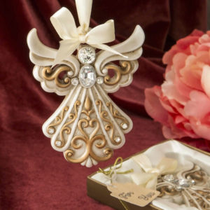 Antique Ivory Angel Ornament With A Matte Gold