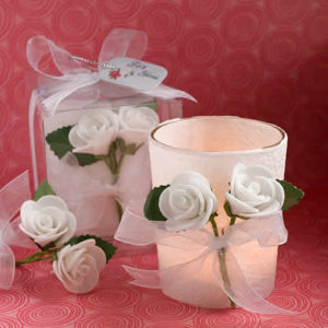 rose candle favors