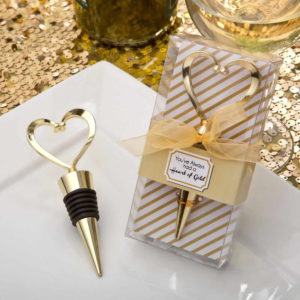 gold heart bottle stopper