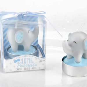 blue elephant baby shower Candle favors