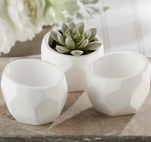 Geometric White Planter (Set Of 4)