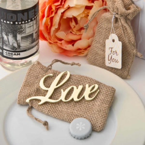 love bottle opener gold wedding favor