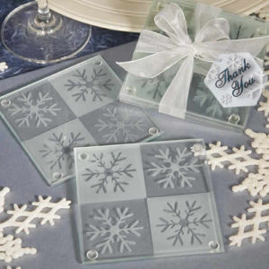 snowflake coasters wedding favors