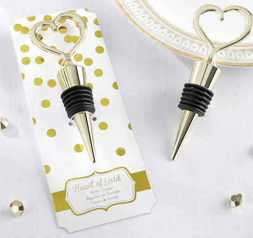 Gold Heart Bottle Stopper