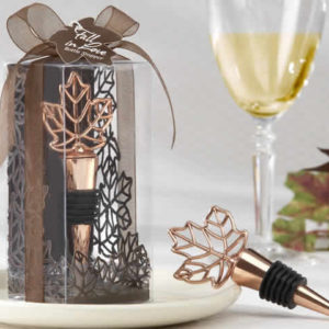 Leaf Copper Finish Bottle Stopper