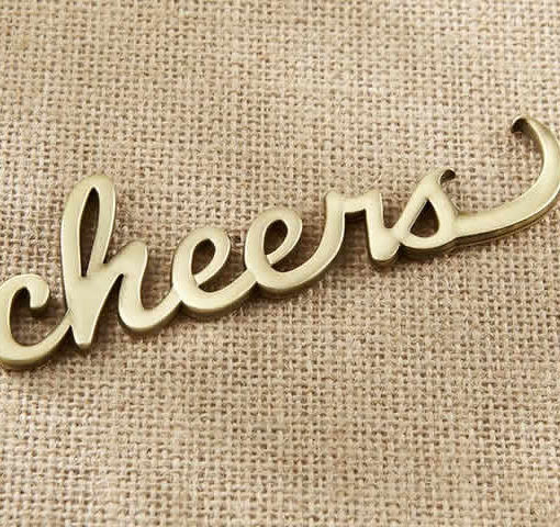 Cheers Antique Gold Bottle Opener