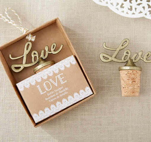 Love Antique Gold Bottle Stopper