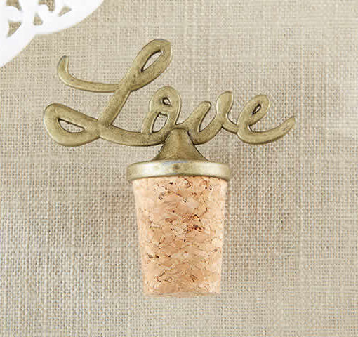Love Antique Gold Bottle Stopper