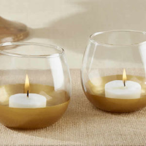 gold glass candle holders