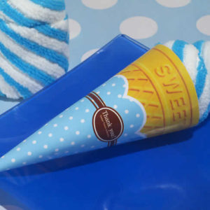 Blueberry Swirl Ice Cream Cone Towel Favor