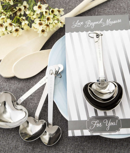 heart shaped measuring spoons wedding favors