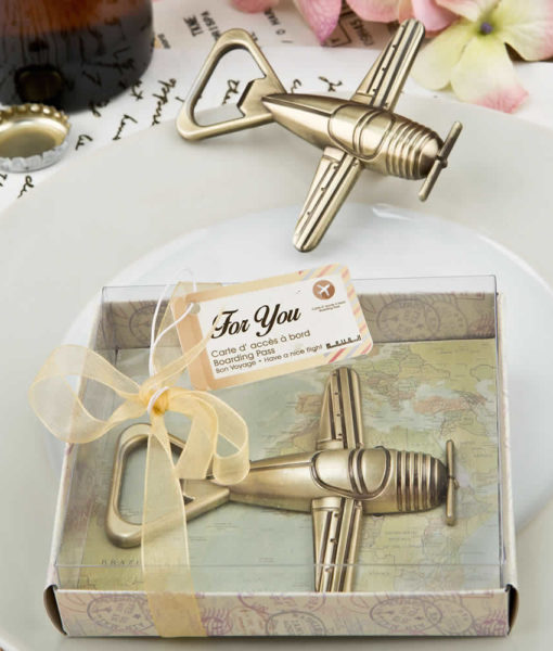 airplane bottle opener favor