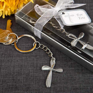 beaded cross keychain