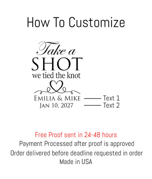 how to customize take a shot we tied the knot