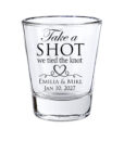 personalized shot glasses wedding favors - take a shot we tied the knot