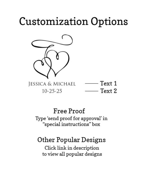 interlocking hearts customization options free proof