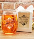 wine glass wedding favor scroll