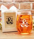 wine glass wedding favors mr mrs name