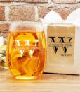 wine glasses wedding favors monogram initial