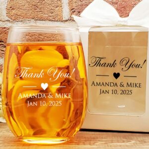 wine glasses wedding favors thank you
