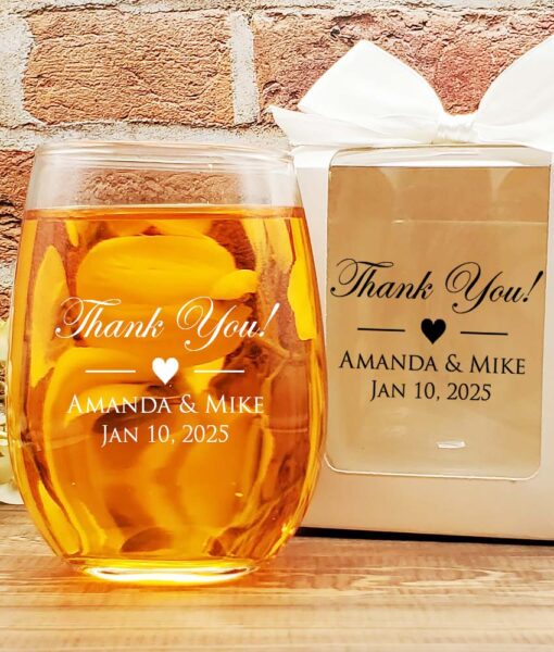 wine glasses wedding favors thank you